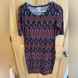 Lularoe Casual Crew Neck Midi Sheath Dress